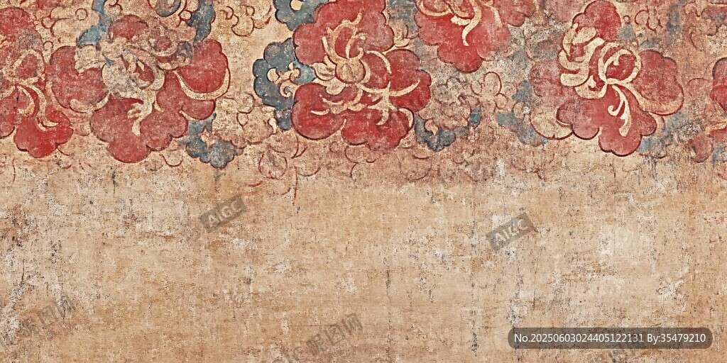 傳統(tǒng)花卉紋理復(fù)古墻面圖案