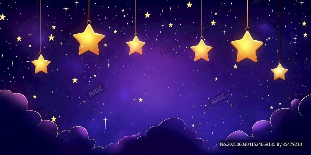 夢幻星空掛星背景圖
