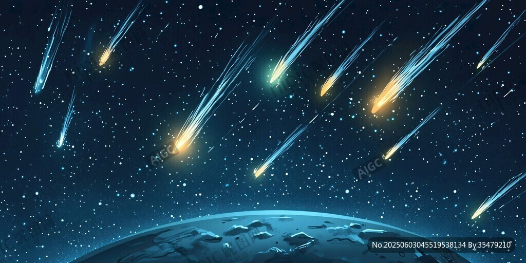 夜空中絢爛的流星劃過