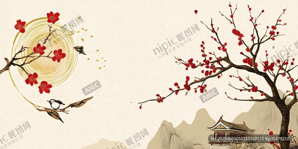 中式花鳥山水詩意景致