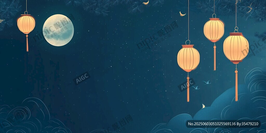 月夜懸燈 盡顯中式浪漫