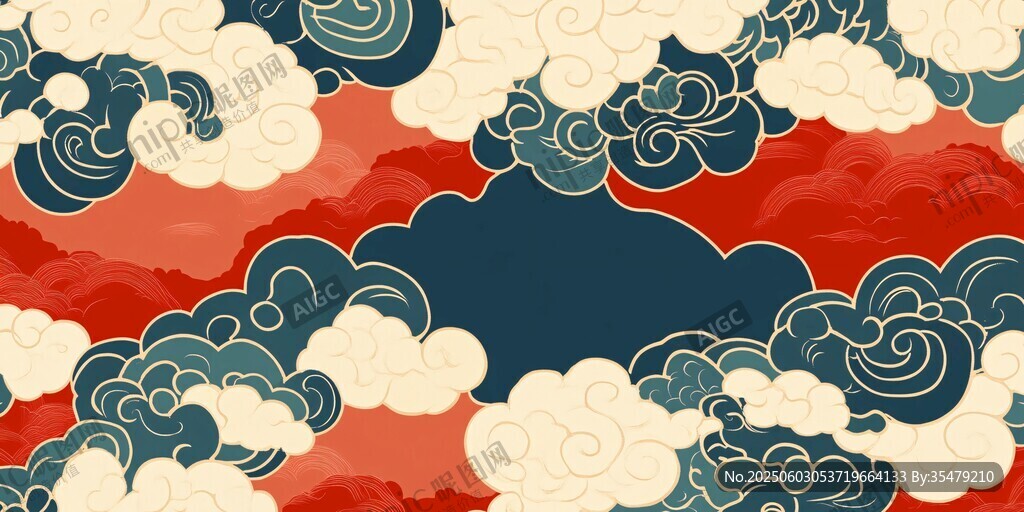 中式云紋圖案背景