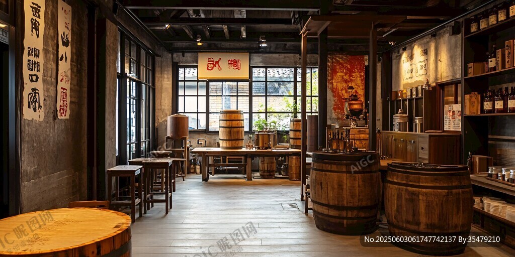 復古中式酒館內部景致