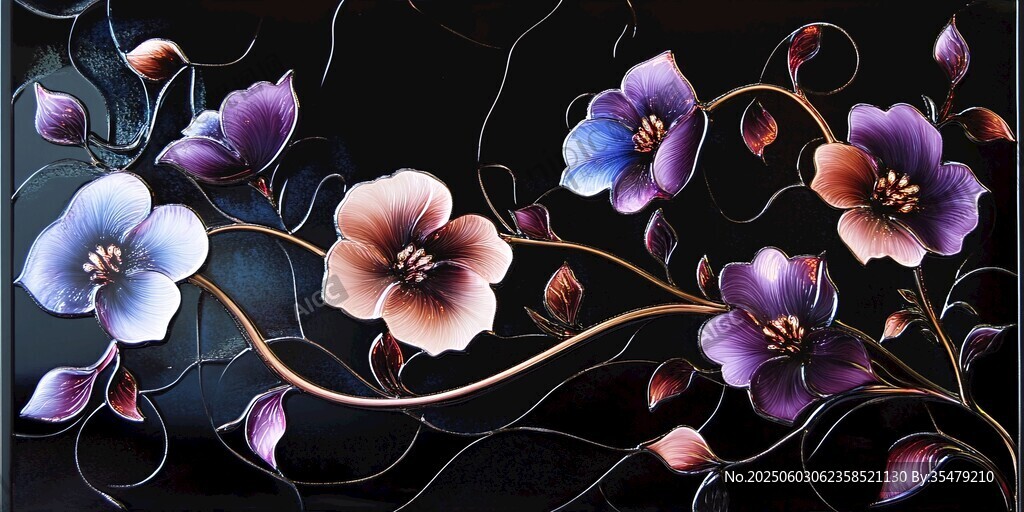夢幻花卉裝飾藝術畫作