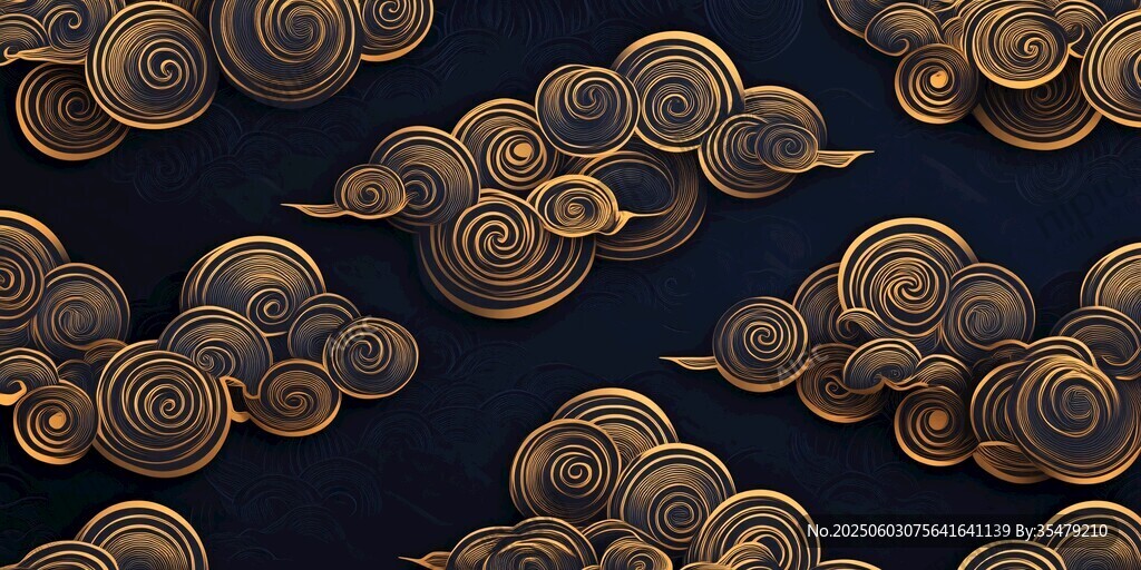 金色祥云圖案背景紋理