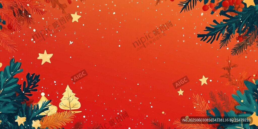 紅色圣誕風背景裝飾圖