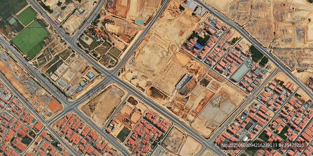 城市俯瞰圖中的建筑與道路