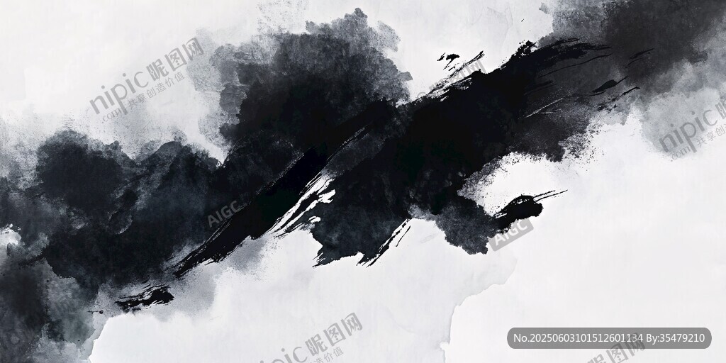 水墨筆觸 黑白藝術(shù)意境