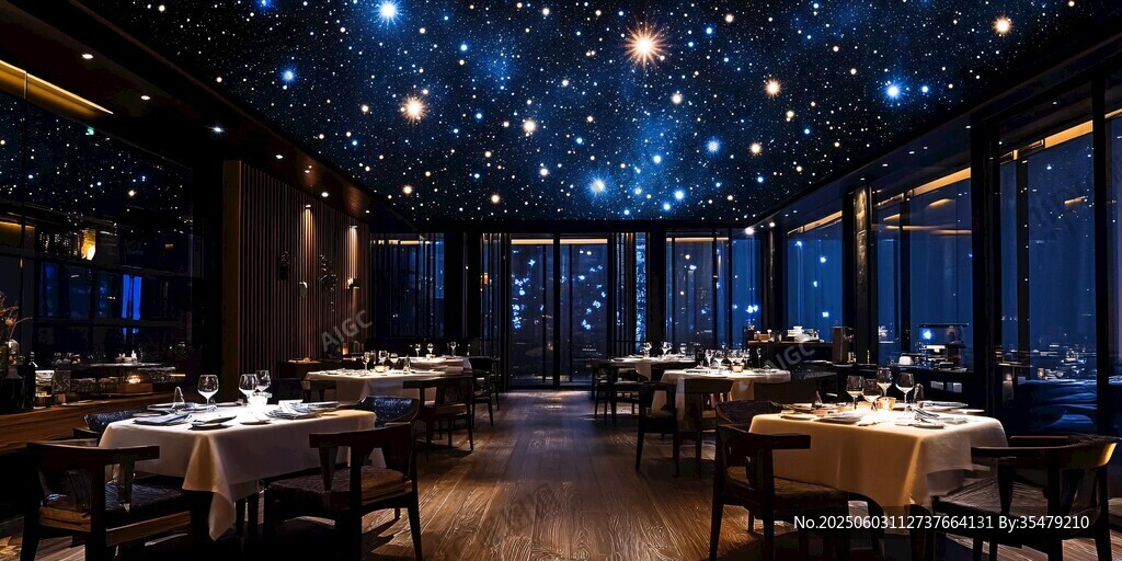 星空主題浪漫餐廳內部
