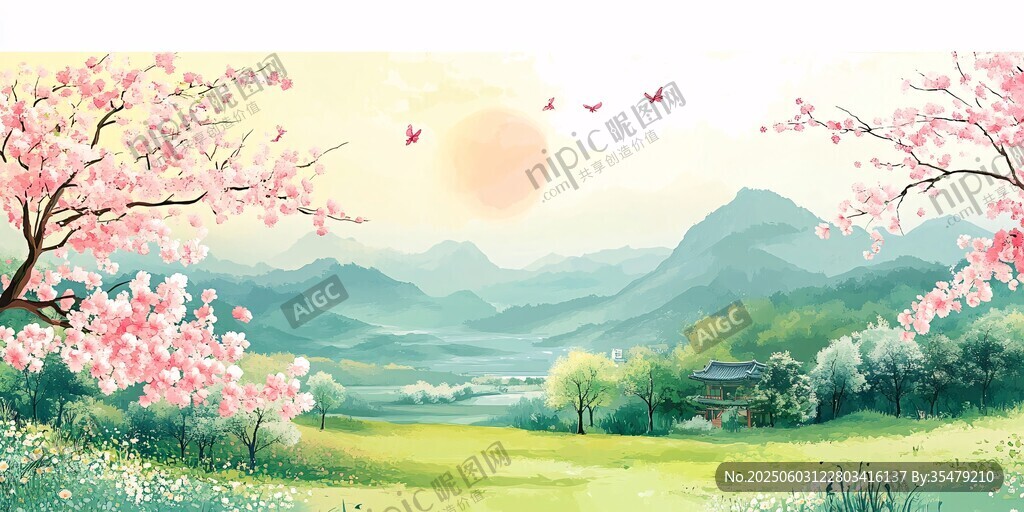 春日山野爛漫風光圖