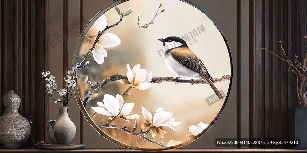 中式花鳥裝飾畫中的靈動瞬間