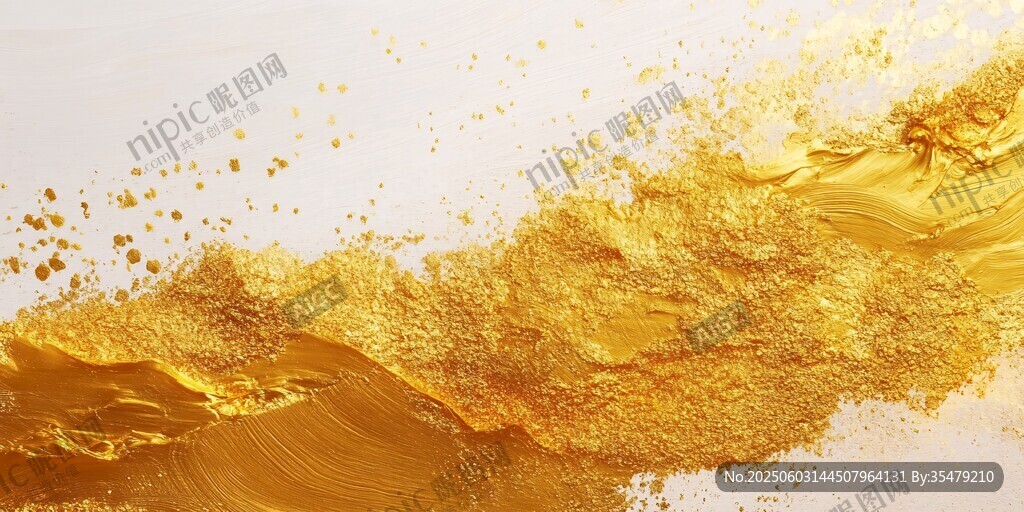金色粉末飛濺藝術畫面