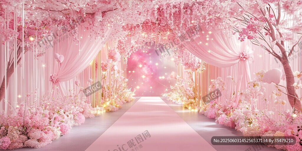 夢幻粉色系浪漫婚禮場景