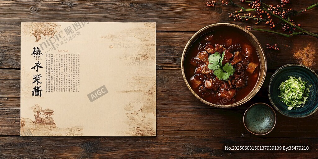 古樸風(fēng)格的梅干菜扣肉美食