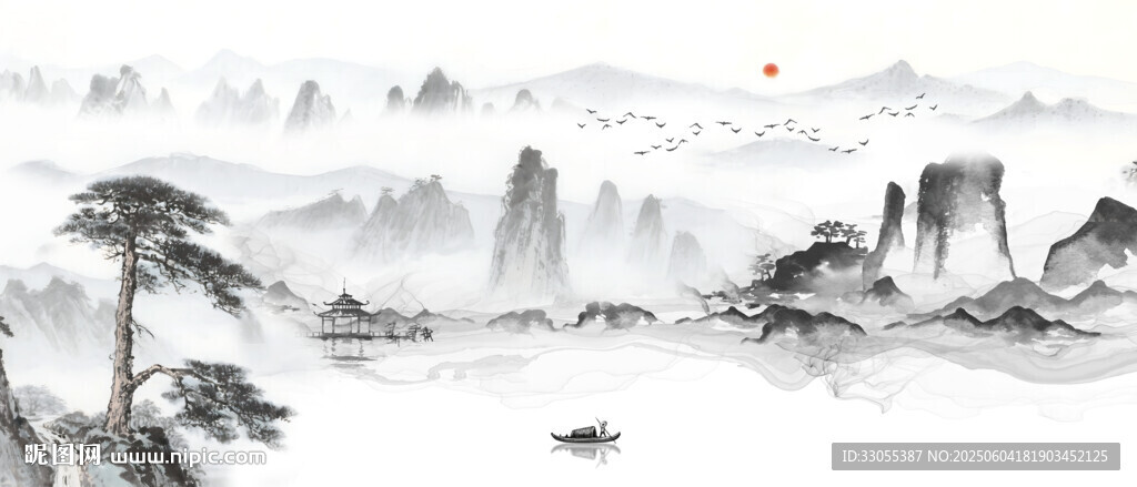 水墨畫背景墻
