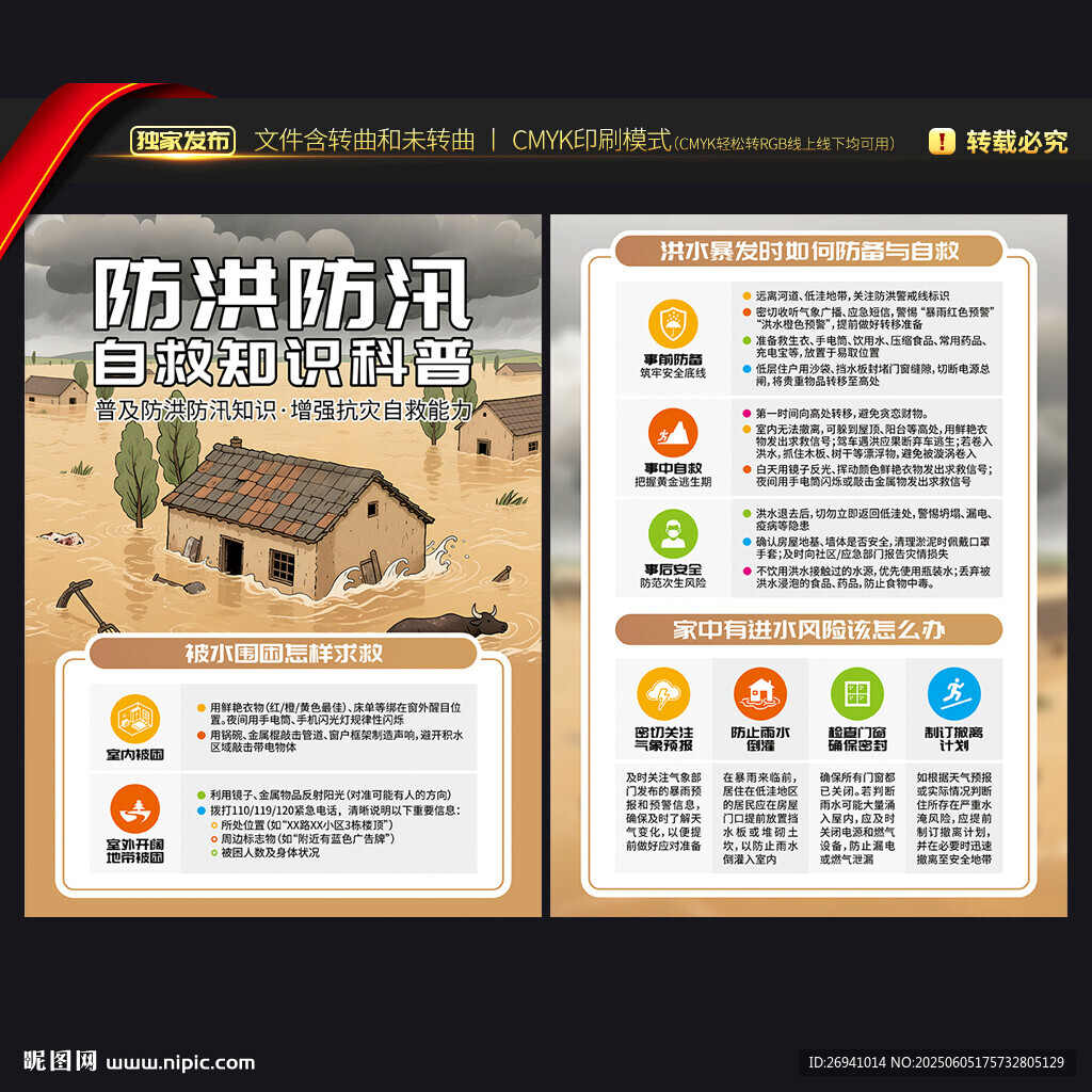 防洪防汛宣傳單