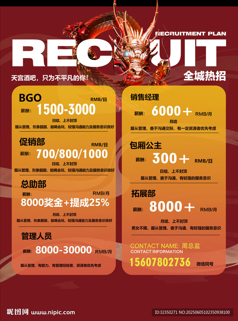 酒吧招聘