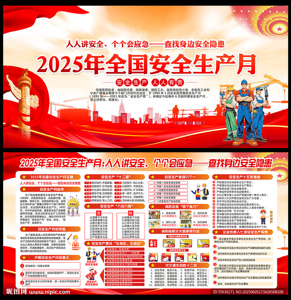 2025年安全生產(chǎn)月海報(bào)展板
