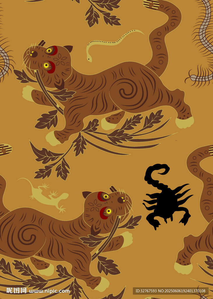 傳統(tǒng)風(fēng)格虎紋圖案設(shè)計(jì)