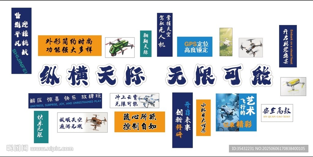 無人機文化墻展板