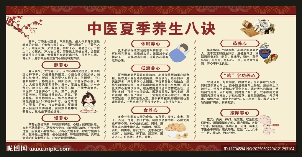 夏季中醫養生知識宣傳欄