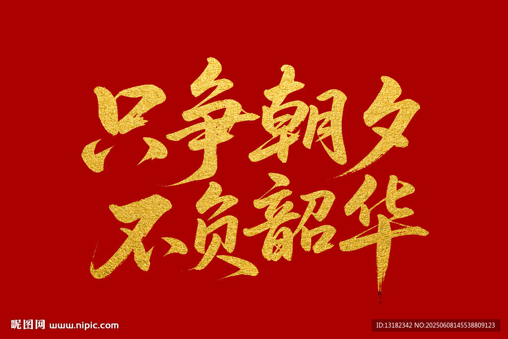只爭(zhēng)朝夕不負(fù)韶華毛筆書(shū)法字體