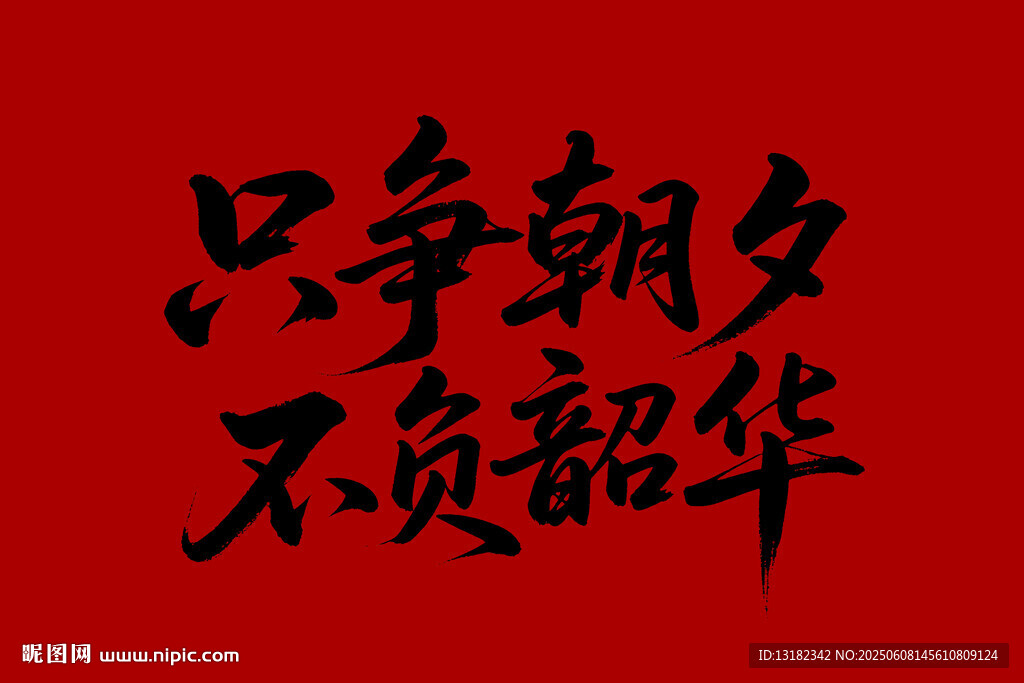只爭朝夕不負韶華毛筆書法字體