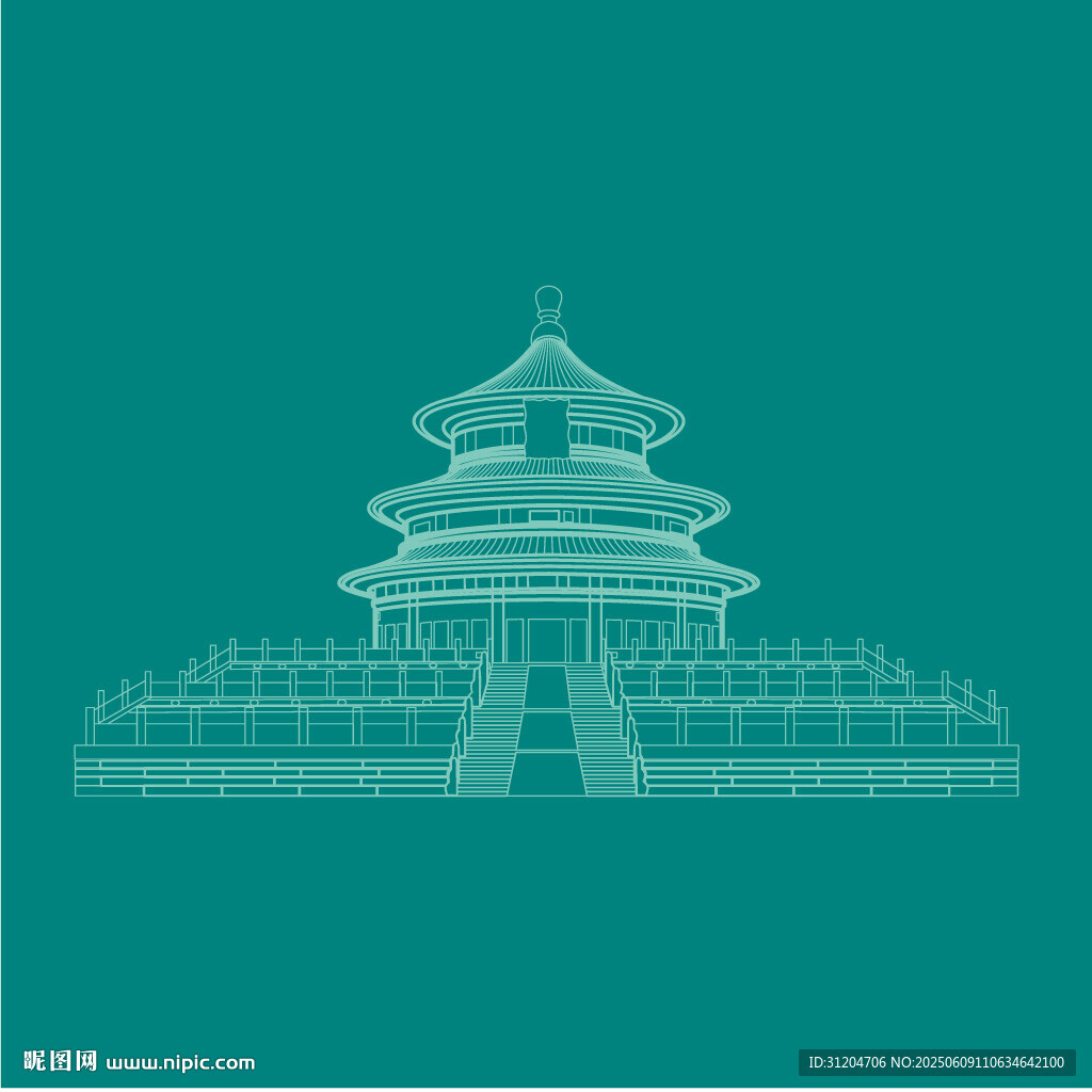 天壇建筑線條簡(jiǎn)約圖案