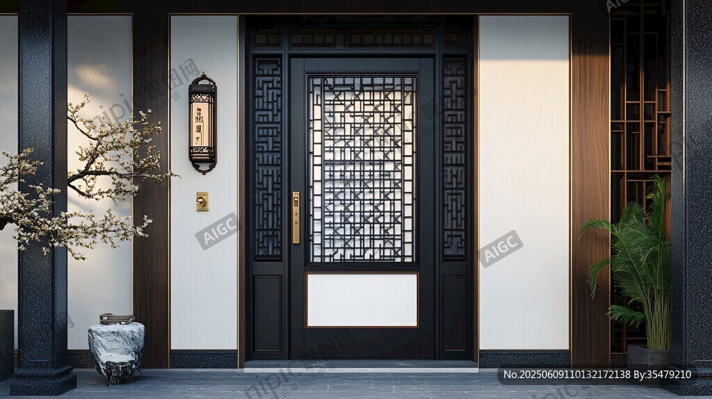 中式典雅入戶門精致景致