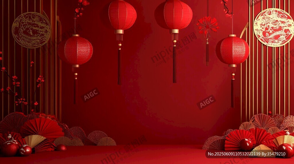 喜慶中式新年場景布置