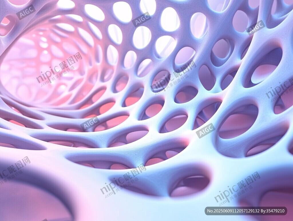 夢幻多孔結構3D藝術圖形