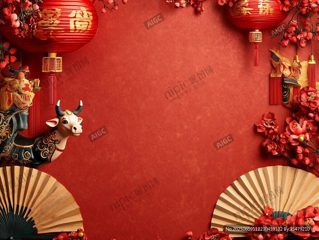 喜慶中國風新年裝飾背景