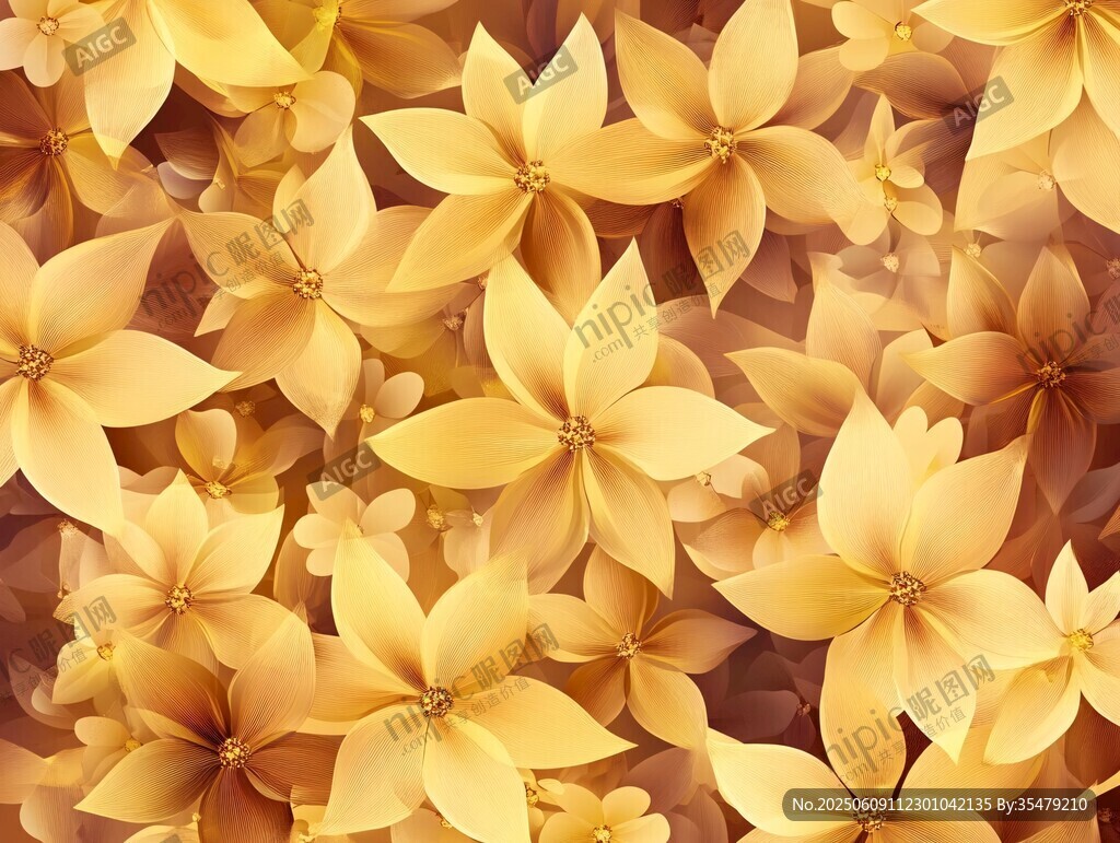 金黃繁花背景圖