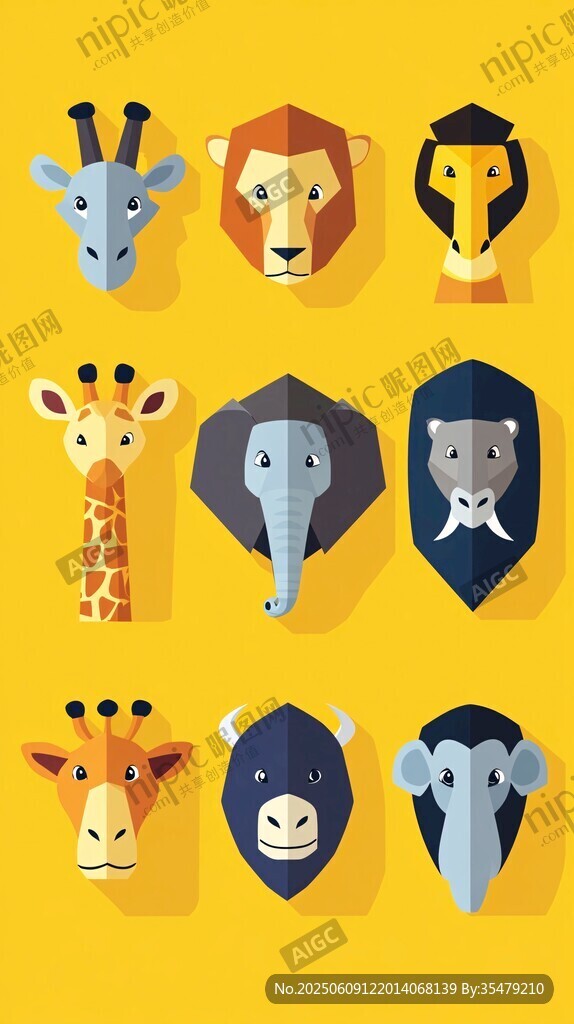 動物頭像插畫集合