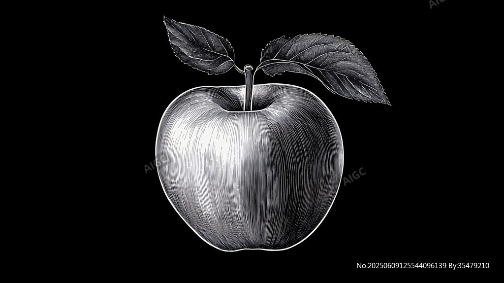 素描蘋果圖