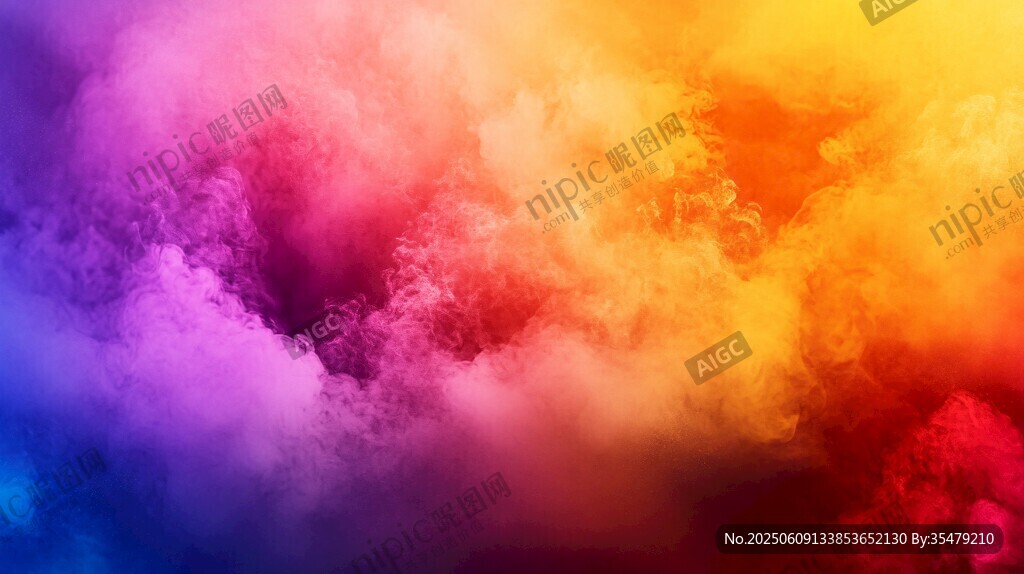 夢幻多彩云朵背景圖