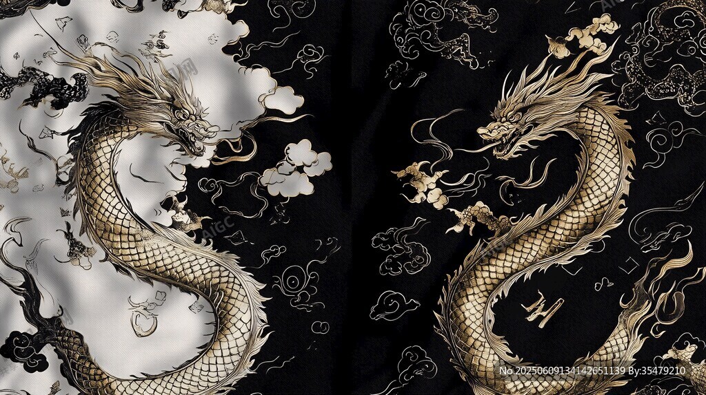 雙生金龍 云間奇幻圖景