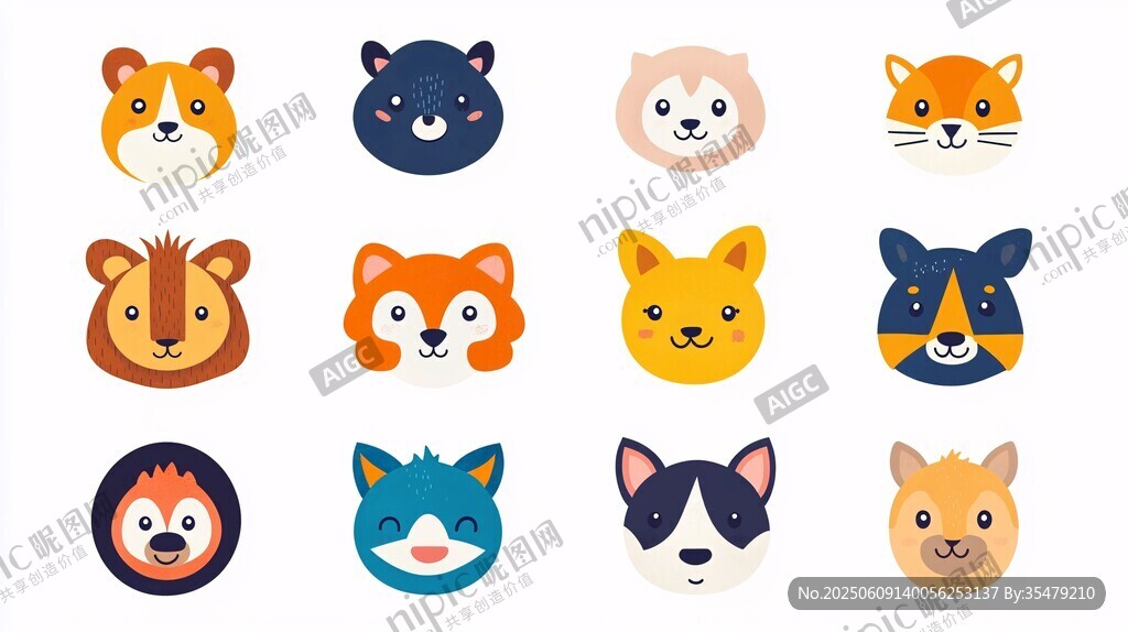 可愛動物頭像集合