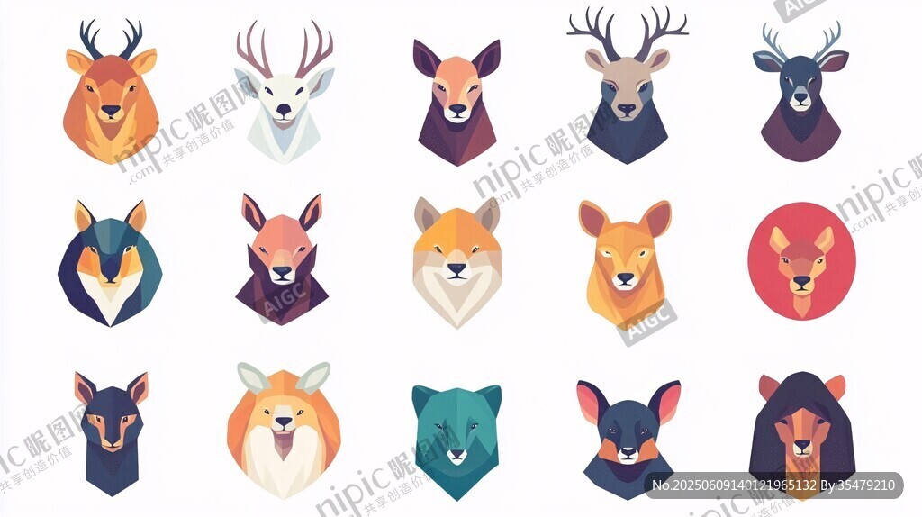 多樣萌趣動物頭像集合