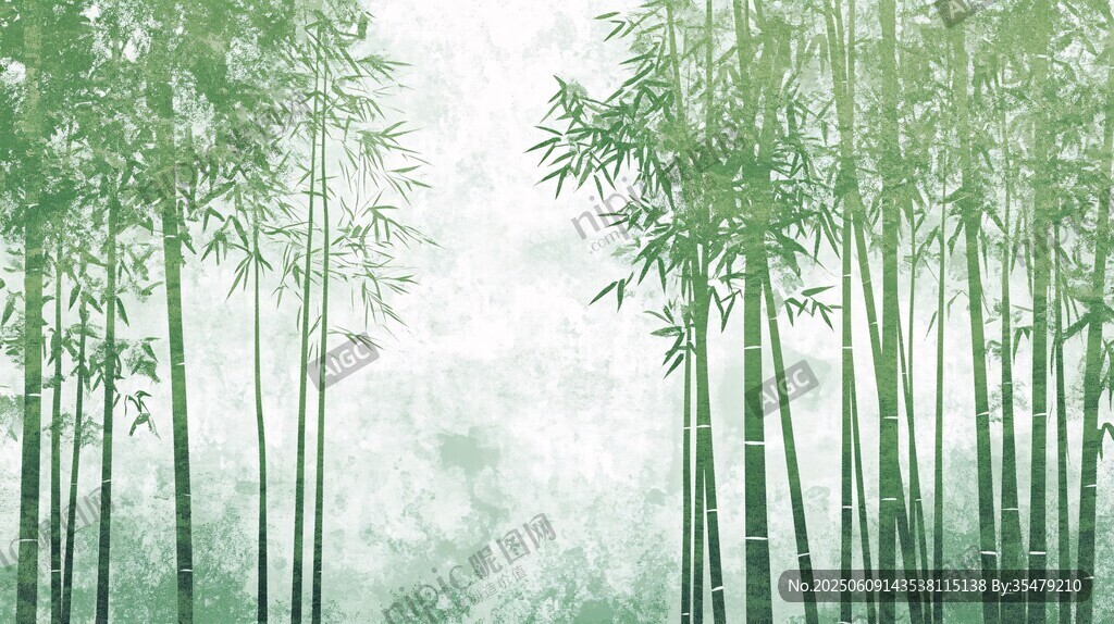 水墨竹林意境圖