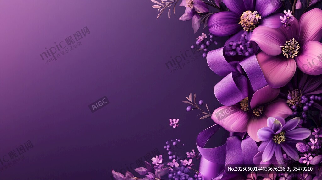 夢(mèng)幻紫色花卉裝飾背景