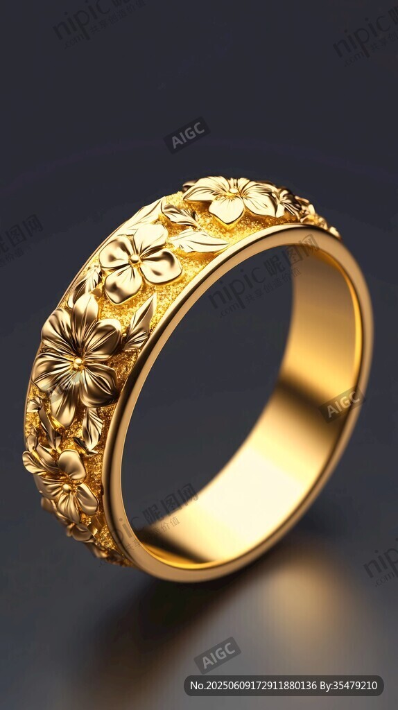精美雕花金戒指