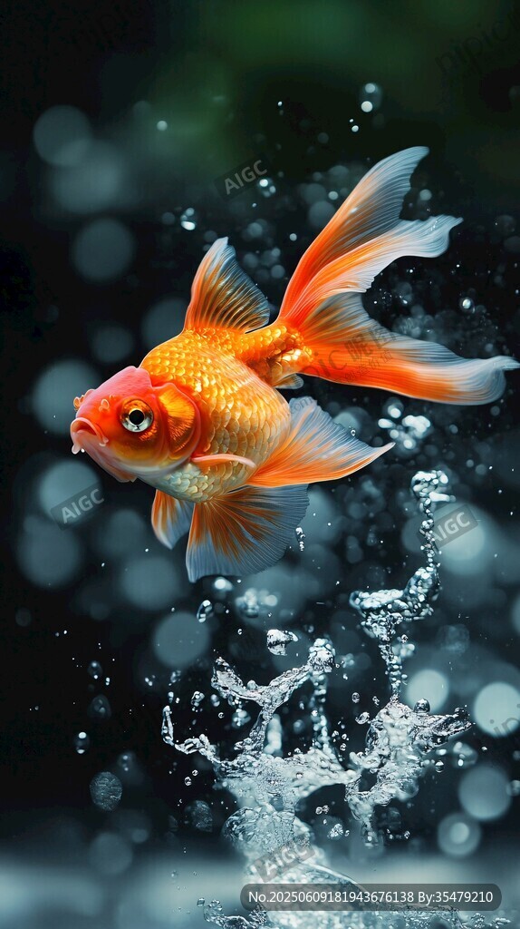 金魚躍水展靈動(dòng)之美