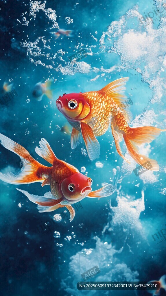 水中金魚靈動之美
