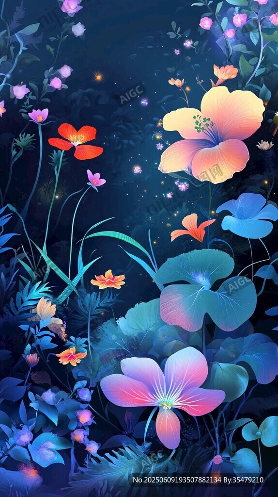 夢幻夜下繁花盛景