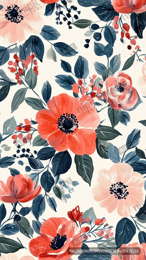 花卉圖案 清新水彩風(fēng)花卉