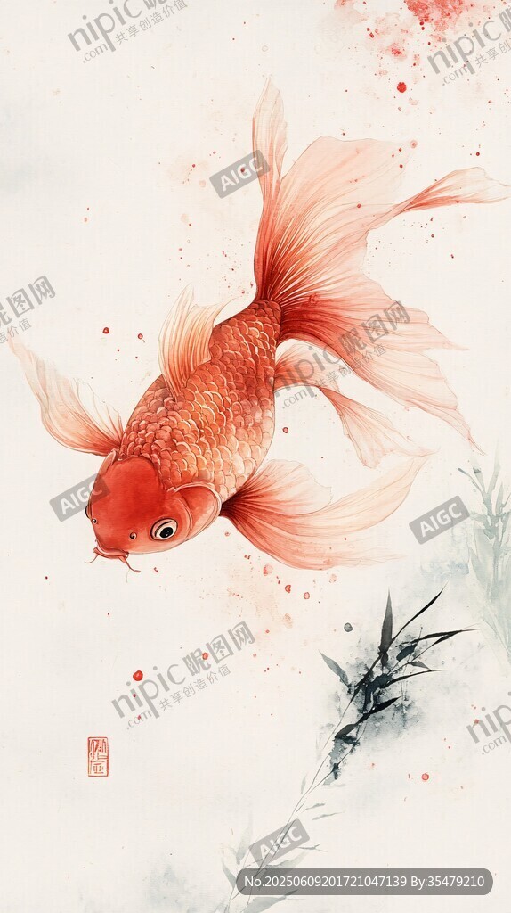 水墨金魚(yú)圖