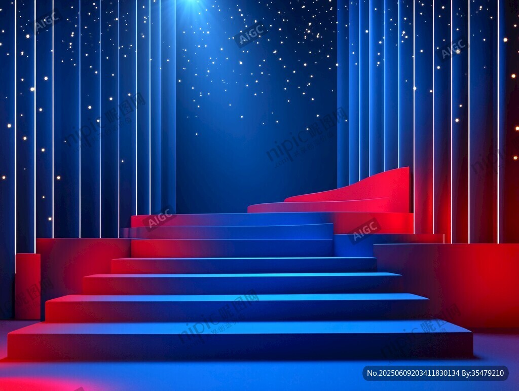 夢幻紅藍漸變星光舞臺