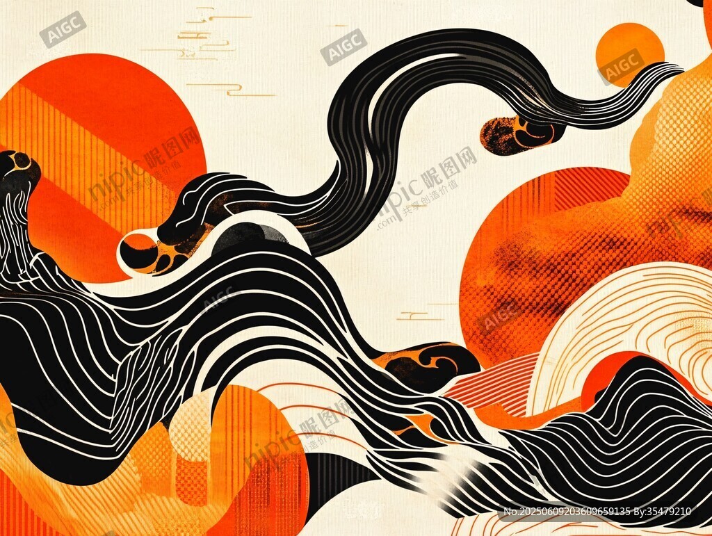 水墨風(fēng)山海奇幻意象圖