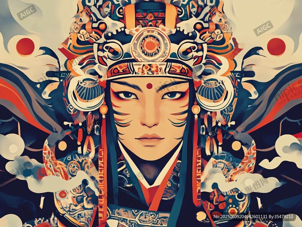 京劇扮相的古風人物形象